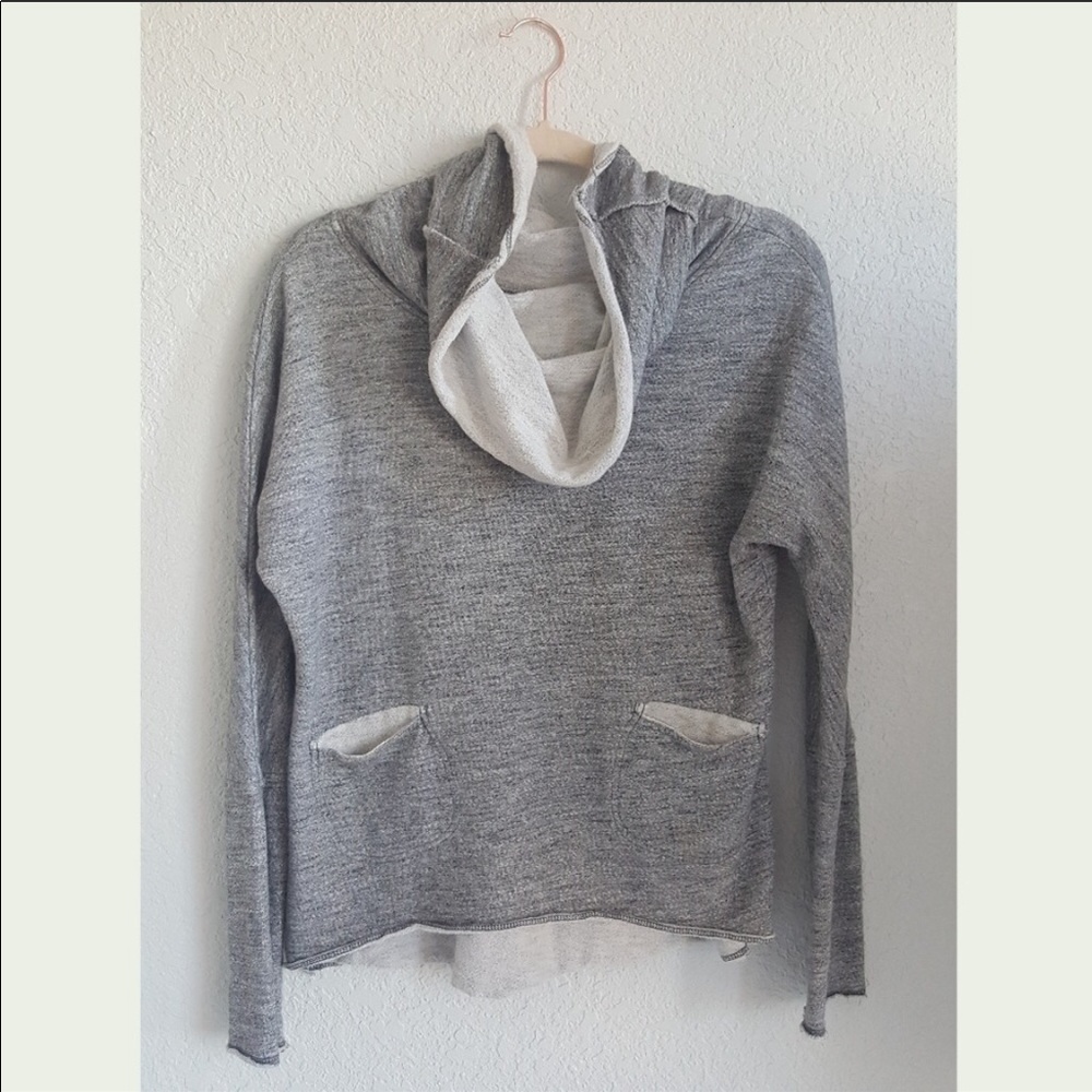 Grey Elan Sweatshirt with Cowl Neck